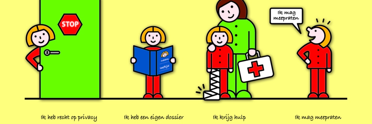 Een affiche met enkele belangrijke rechten van minderjarige cliënten