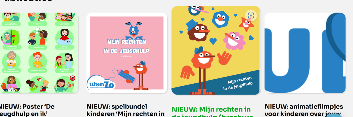 Afbeelding van de webpagina met producten voor kinderen mbt DRM