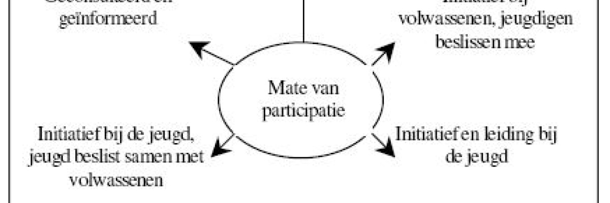 cirkel met 5 kernniveaus van participatie