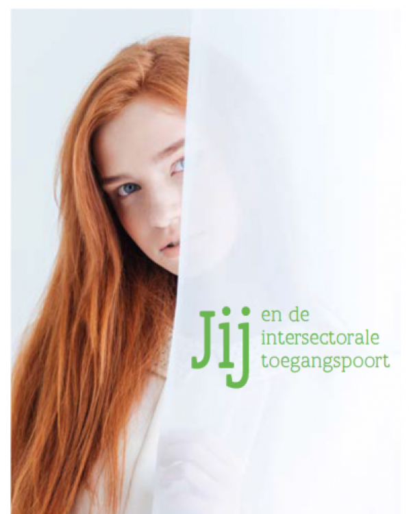 Titel van de brochure met een foto van een jongere