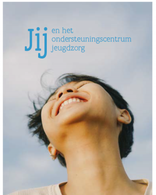 De titel van de brochure met de foto van een jongere