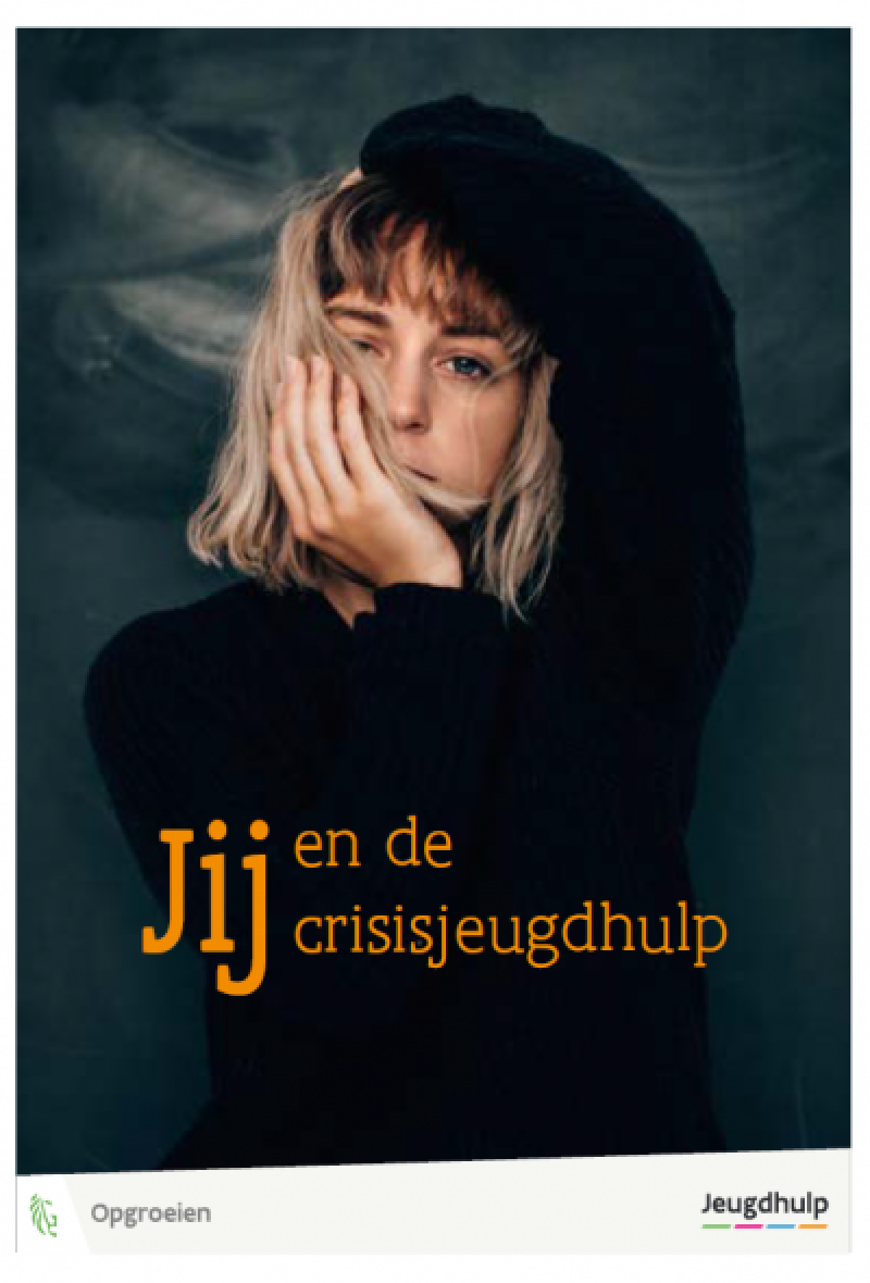 Titel van de brochure met een foto van een jongere