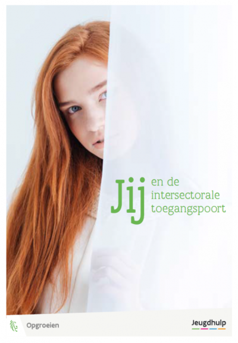 Titel van de brochure met een foto van een jongere