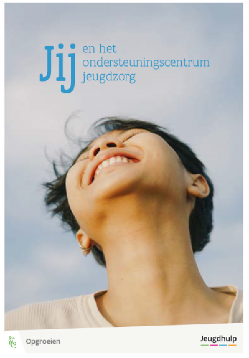 De titel van de brochure met de foto van een jongere